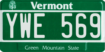 VT license plate YWE569