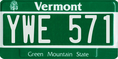 VT license plate YWE571