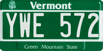 VT license plate YWE572