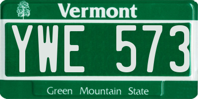 VT license plate YWE573