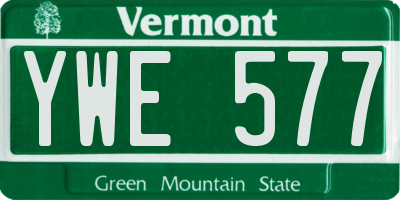 VT license plate YWE577