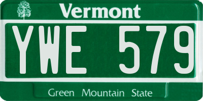 VT license plate YWE579
