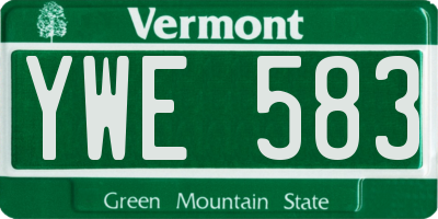VT license plate YWE583