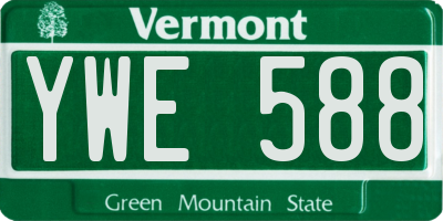 VT license plate YWE588