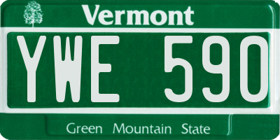 VT license plate YWE590