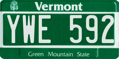 VT license plate YWE592