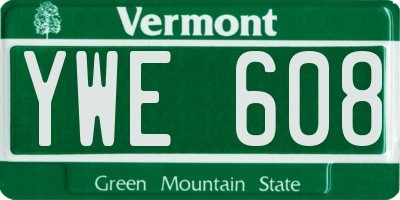VT license plate YWE608
