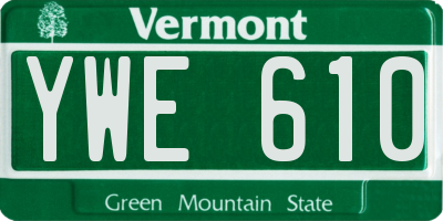 VT license plate YWE610