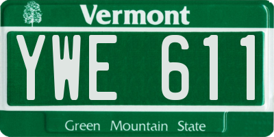 VT license plate YWE611