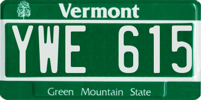 VT license plate YWE615