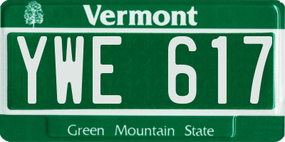 VT license plate YWE617