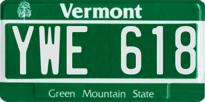 VT license plate YWE618