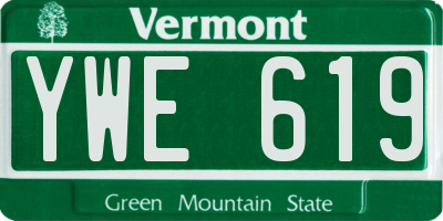 VT license plate YWE619