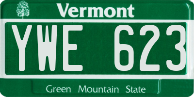 VT license plate YWE623