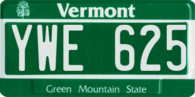 VT license plate YWE625