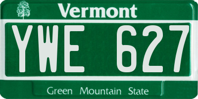 VT license plate YWE627