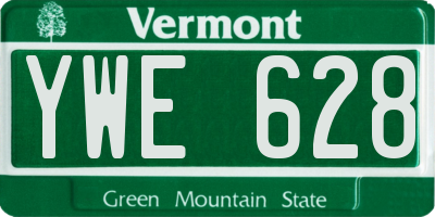 VT license plate YWE628