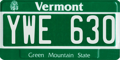 VT license plate YWE630