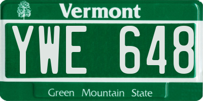VT license plate YWE648