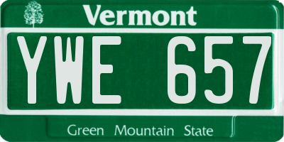 VT license plate YWE657