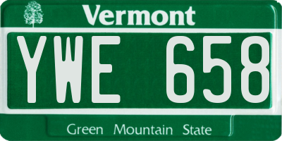 VT license plate YWE658