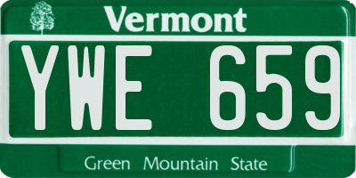 VT license plate YWE659