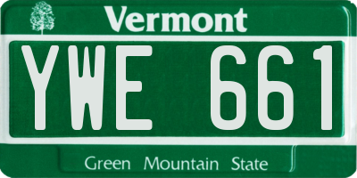 VT license plate YWE661