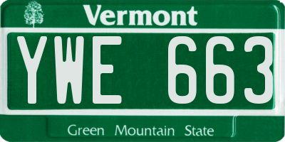 VT license plate YWE663