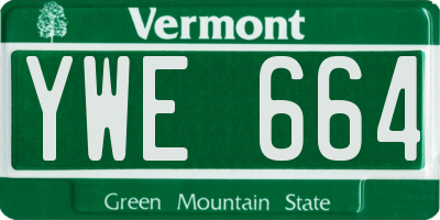 VT license plate YWE664