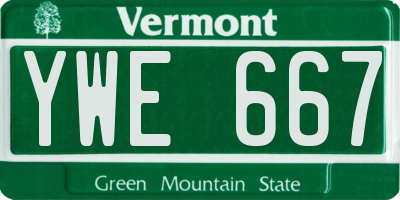 VT license plate YWE667