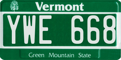 VT license plate YWE668