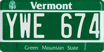 VT license plate YWE674