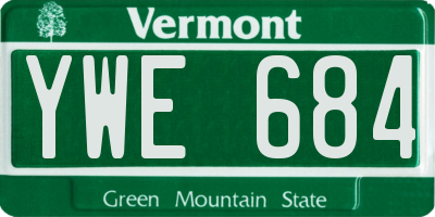 VT license plate YWE684