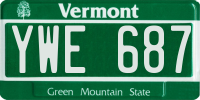 VT license plate YWE687