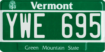 VT license plate YWE695
