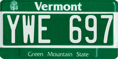 VT license plate YWE697