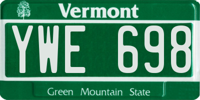 VT license plate YWE698