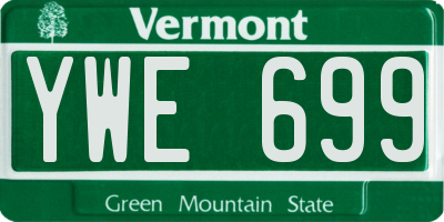 VT license plate YWE699