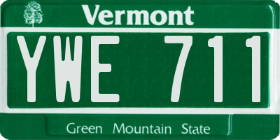 VT license plate YWE711