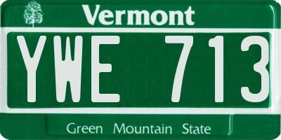 VT license plate YWE713
