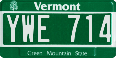 VT license plate YWE714
