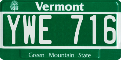 VT license plate YWE716