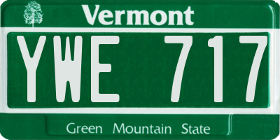 VT license plate YWE717