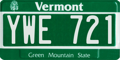VT license plate YWE721