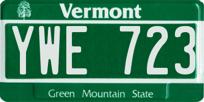 VT license plate YWE723