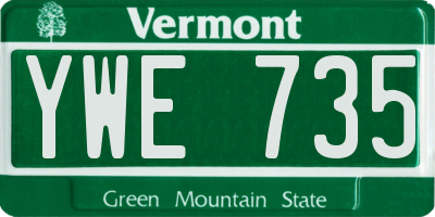 VT license plate YWE735