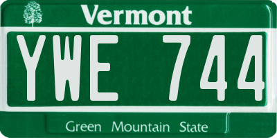 VT license plate YWE744