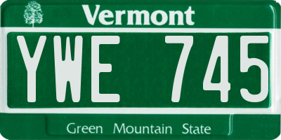 VT license plate YWE745