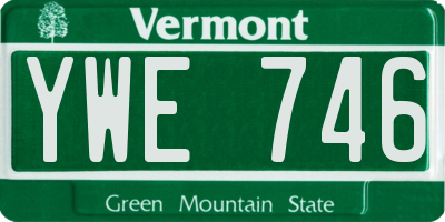 VT license plate YWE746