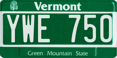 VT license plate YWE750
